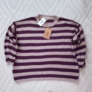 NWT Listicle Purple and Lilac Striped Sweater